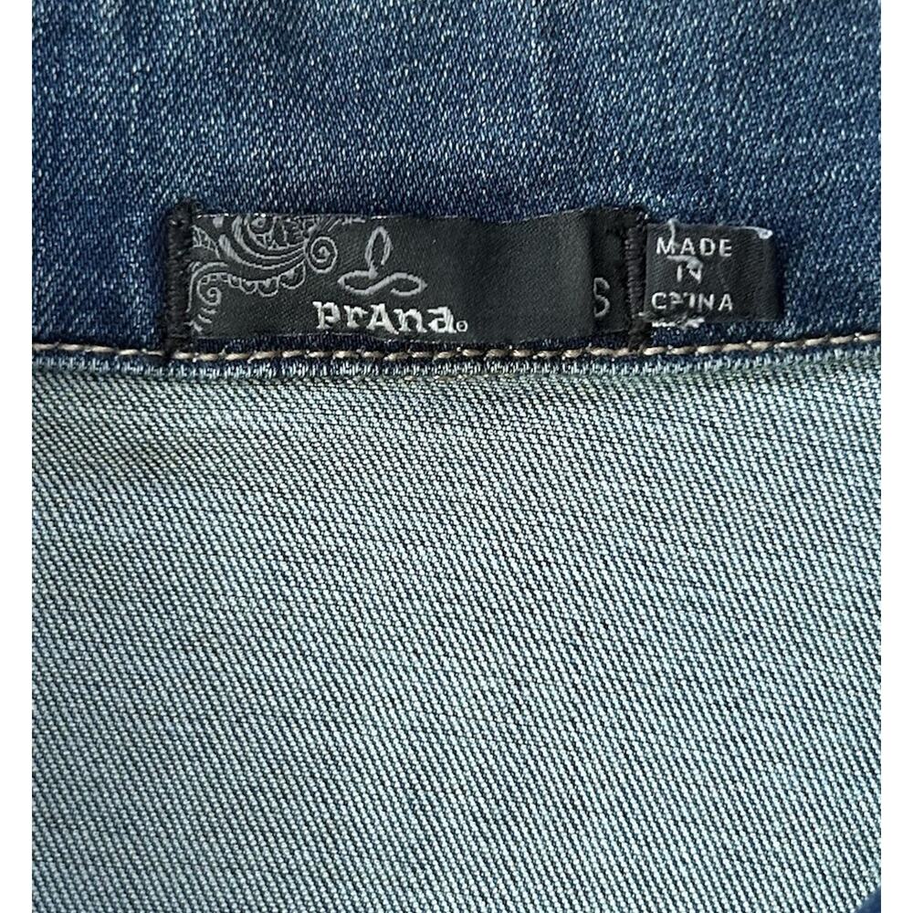 Prana Women's Detra Blue Denim Jean Jacket Size Small Oversized Organic Cotton - Picture 6 of 10